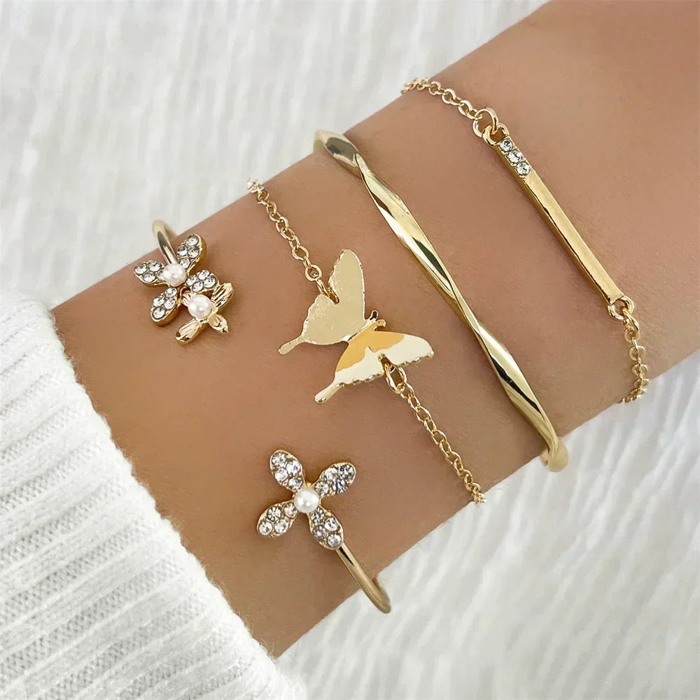 Hot Sale Exaggerate Individuality Metal Smooth Surface Water Drop Bangle for Woman Adjustable Bracelet Paty Jewelry Daily Wear