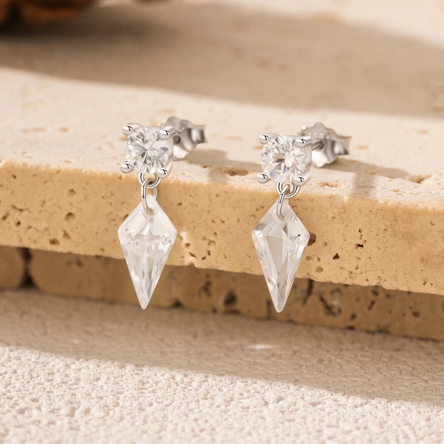 MODIAN 925 Sterling Silver Luxury Sparkling Kite Zirconia Swings Stud Earrings For Women Fine Jewelry Accessories