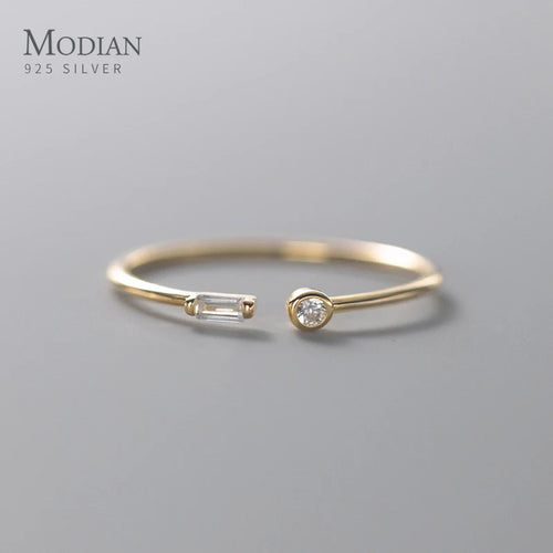 Elegant 925 Sterling Silver Adjustable CZ Wedding Ring