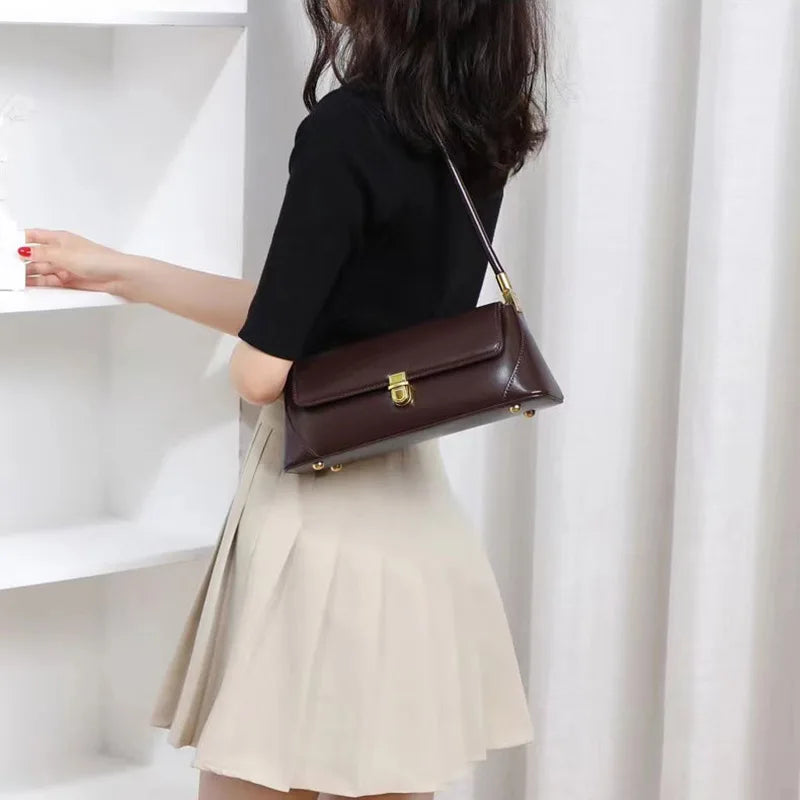 Korean Genuine Leather bag for women Shoulder Bag Underarm Luxury cowhide Leather Phone Bag for ladies casual shopping makeup