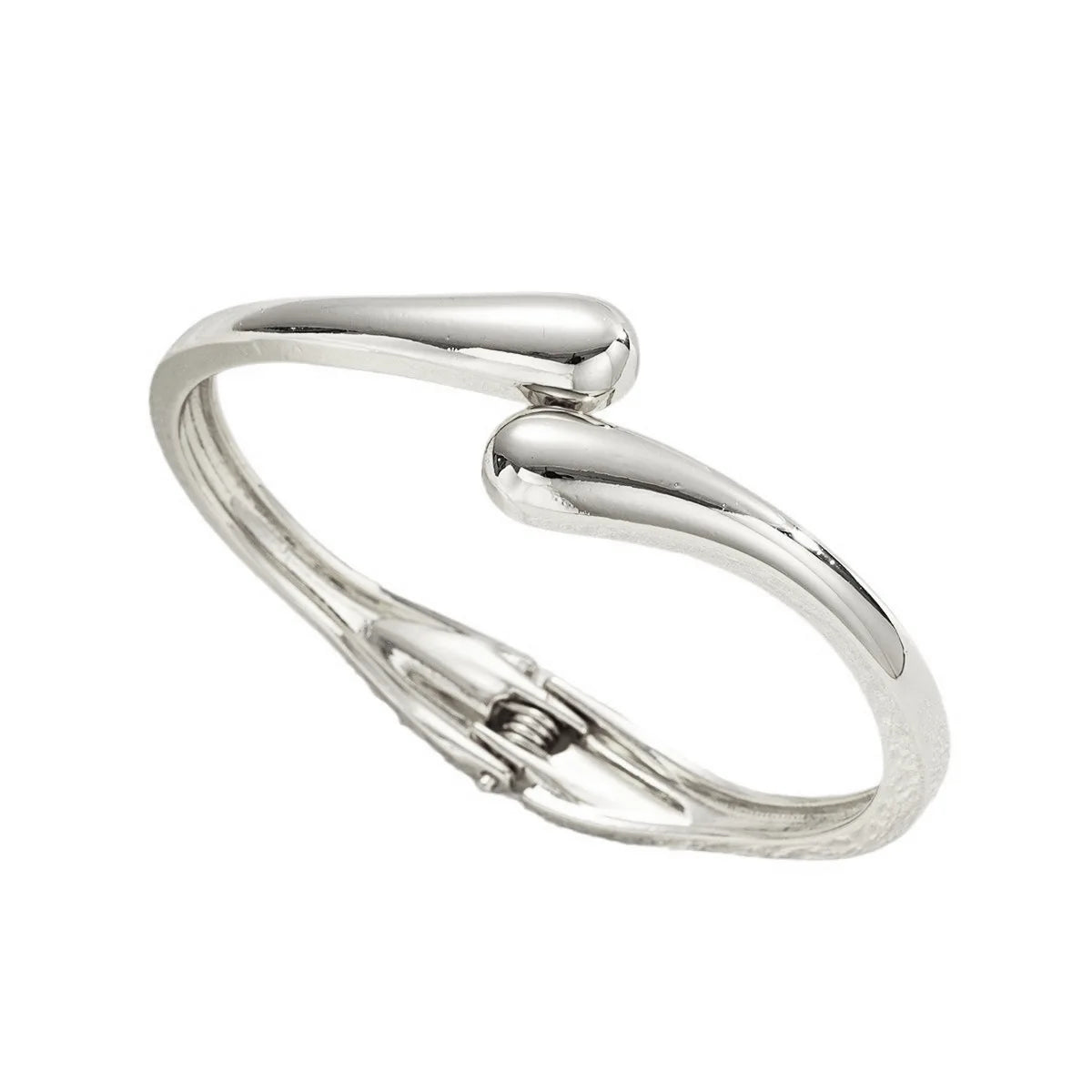 Hot Sale Exaggerate Individuality Metal Smooth Surface Water Drop Bangle for Woman Adjustable Bracelet Paty Jewelry Daily Wear