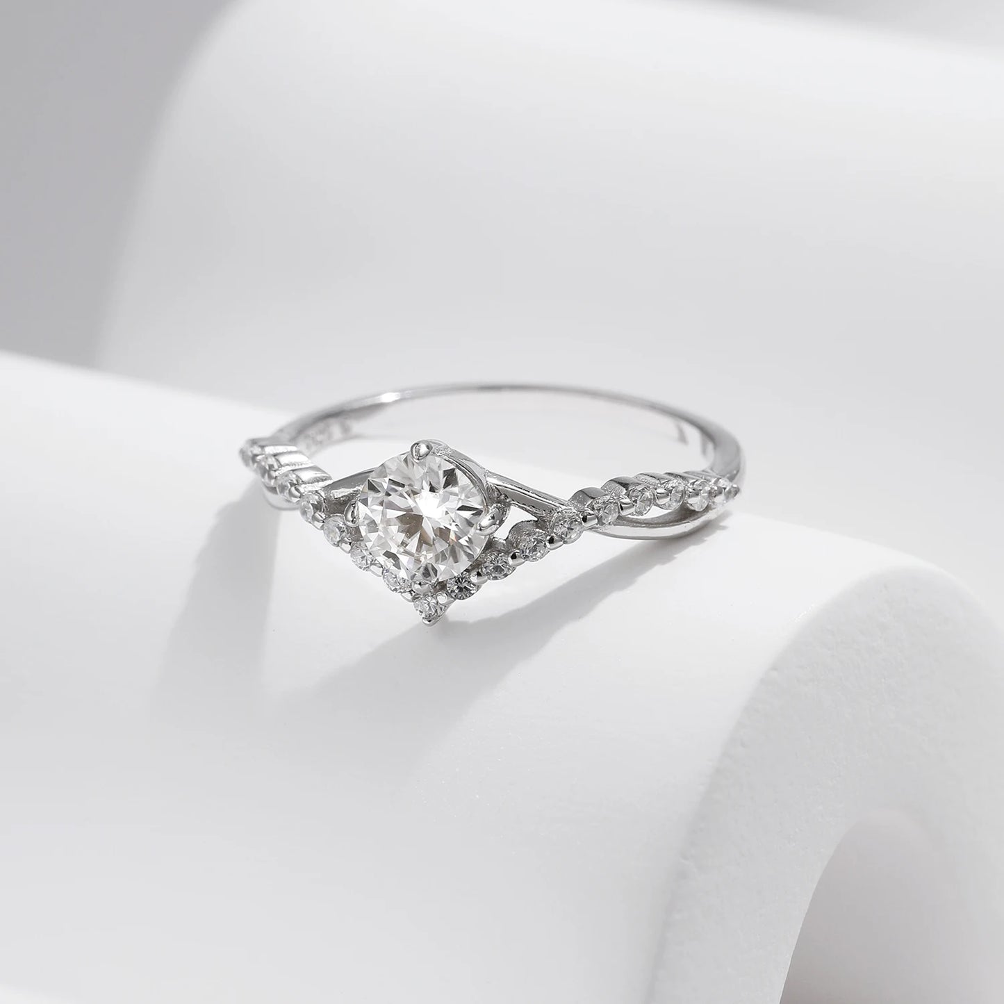 MODIAN D Color Moissanite Crown Ring - 925 Sterling Silver