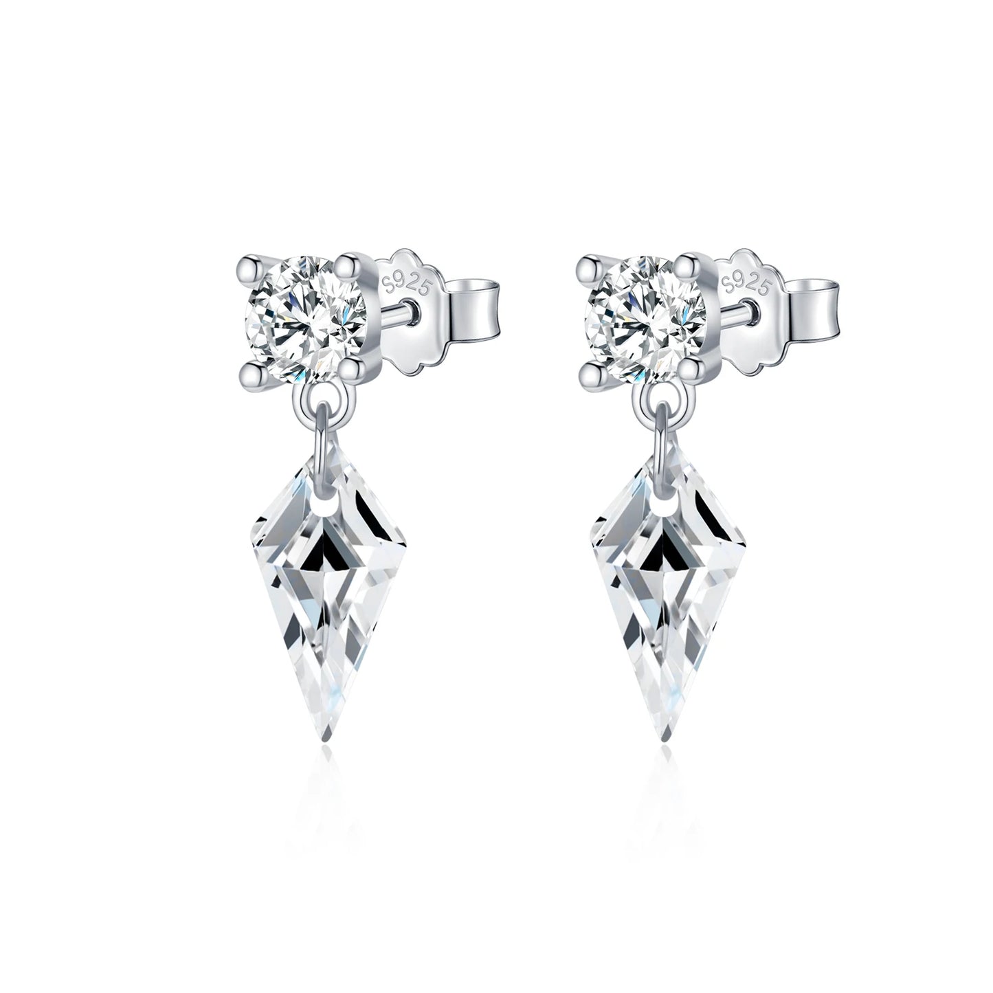 MODIAN 925 Sterling Silver Luxury Sparkling Kite Zirconia Swings Stud Earrings For Women Fine Jewelry Accessories
