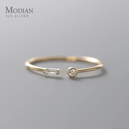Elegant 925 Sterling Silver Adjustable CZ Wedding Ring