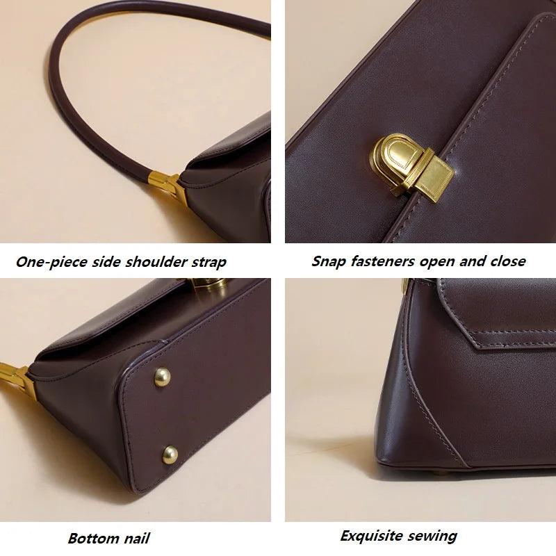 Korean Genuine Leather bag for women Shoulder Bag Underarm Luxury cowhide Leather Phone Bag for ladies casual shopping makeup