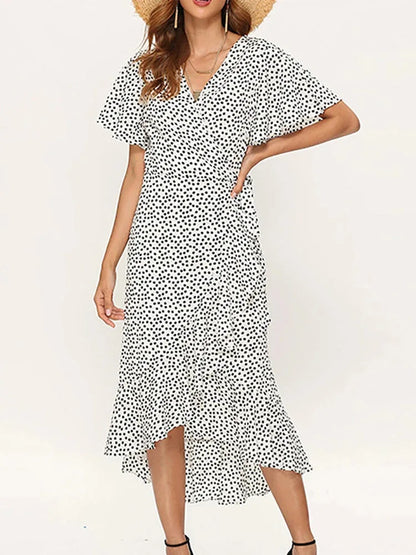 Boho Floral Maxi Dress - Summer Chic V-Neck