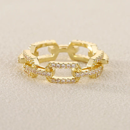 Elegant Cuban Link Zirconia Rings for Women