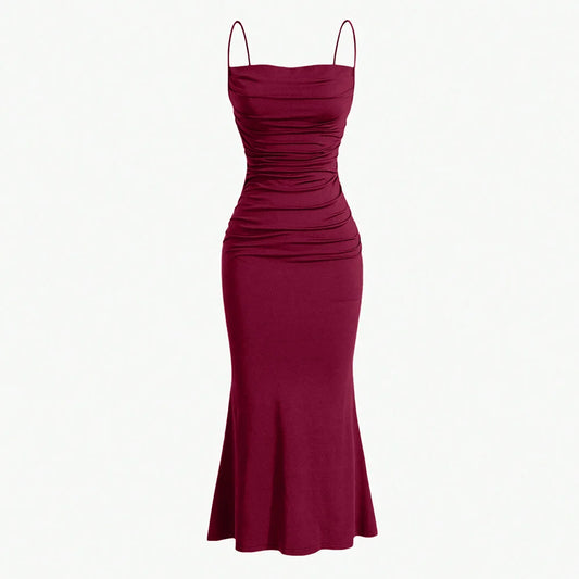Mia Muse Women's Party Dresses Maxi Spaghetti Strap Elegant Slim Evening Wedding Guest Multi-Color Summer Milkmaid Dresses