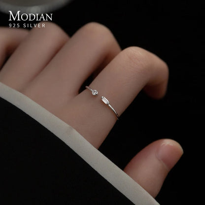 Elegant 925 Sterling Silver Adjustable CZ Wedding Ring