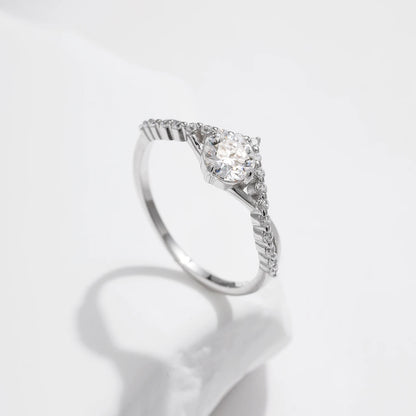 MODIAN D Color Moissanite Crown Ring - 925 Sterling Silver