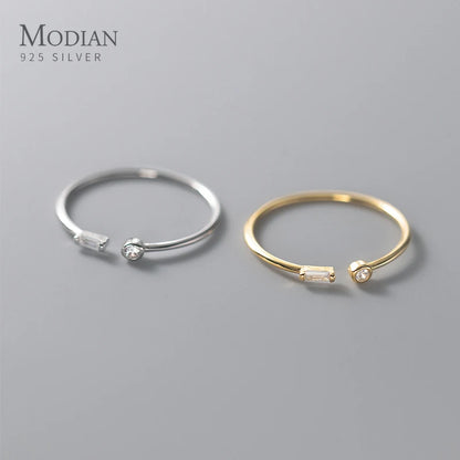 Elegant 925 Sterling Silver Adjustable CZ Wedding Ring