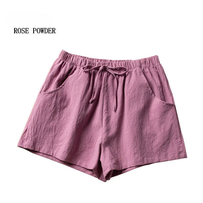 ITOOLIN Casual Linen Shorts Women Gym Workout Shorts Short Pants High Waisted Black Ladies Short Femme Women Shorts Sport Femme