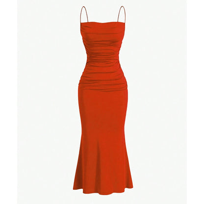 Mia Muse Women's Party Dresses Maxi Spaghetti Strap Elegant Slim Evening Wedding Guest Multi-Color Summer Milkmaid Dresses