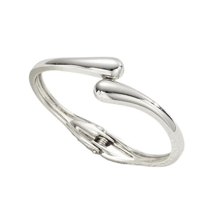 Hot Sale Exaggerate Individuality Metal Smooth Surface Water Drop Bangle for Woman  Adjustable Bracelet Paty Jewelry Daily Wear