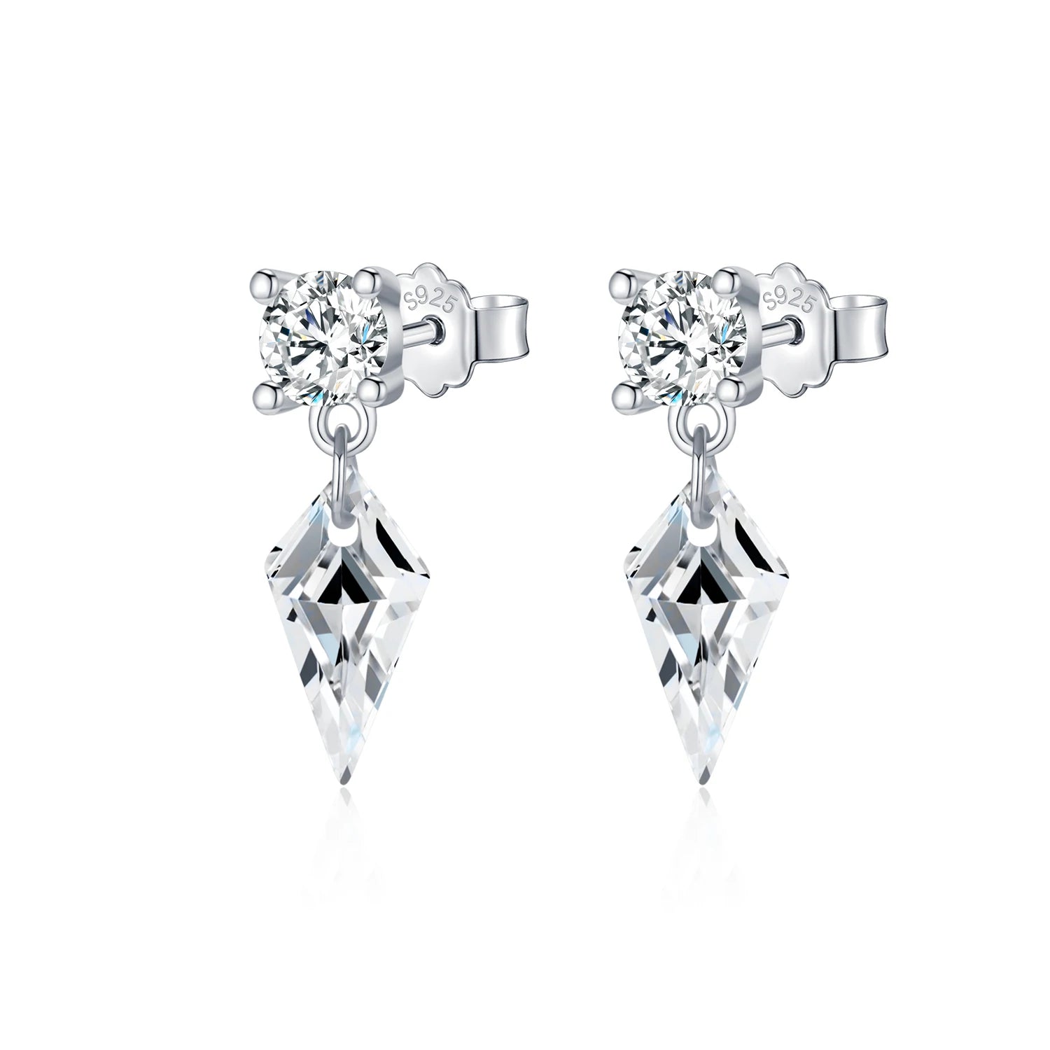 MODIAN 925 Sterling Silver Luxury Sparkling Kite Zirconia Swings Stud Earrings For Women Fine Jewelry Accessories