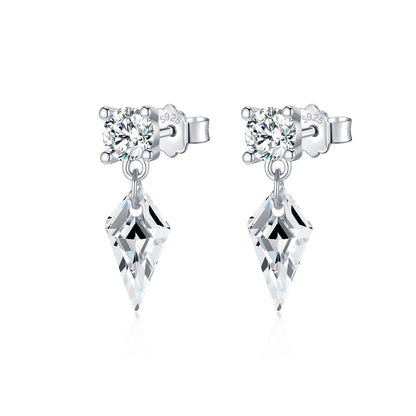 MODIAN 925 Sterling Silver Luxury Sparkling Kite Zirconia Swings Stud Earrings For Women Fine Jewelry Accessories